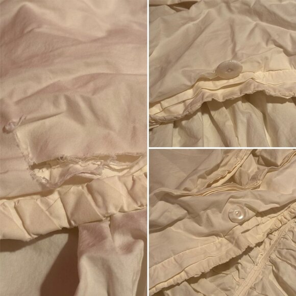 Anthropologie Cirrus Duvet Cover Cream Cotton Ruffle Y2K Queen Comforter 1 Sham - Picture 9 of 10
